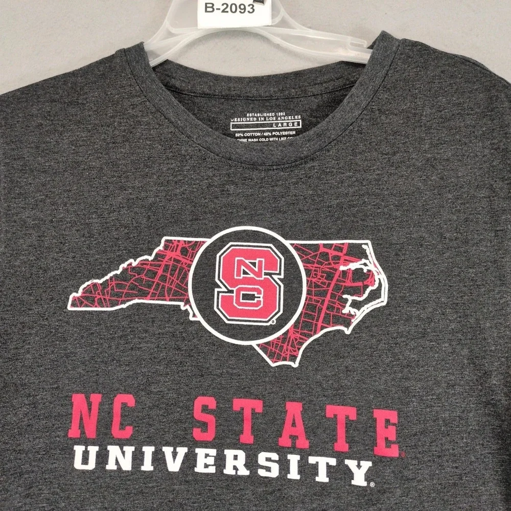 NC State University Gray T-Shirt Mens L Wolfpack Logo North Carolina College